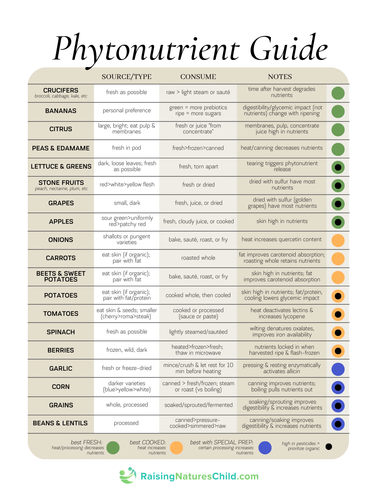 Phytonutrient Guide Handout